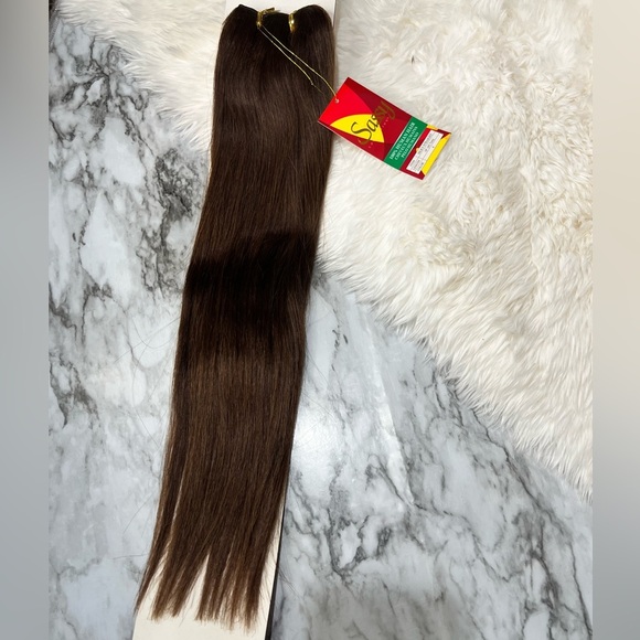 Silky Straight  #4  Natural Brown 18 Inch Human Hair Extension Wefts - Picture 1 of 7